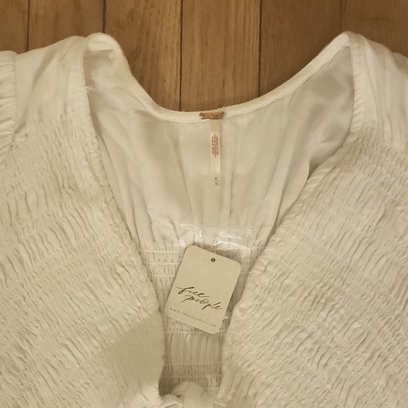 Free People Button Up String Of Hearts White Maxi Dress Size Medium - Picture 9 of 14